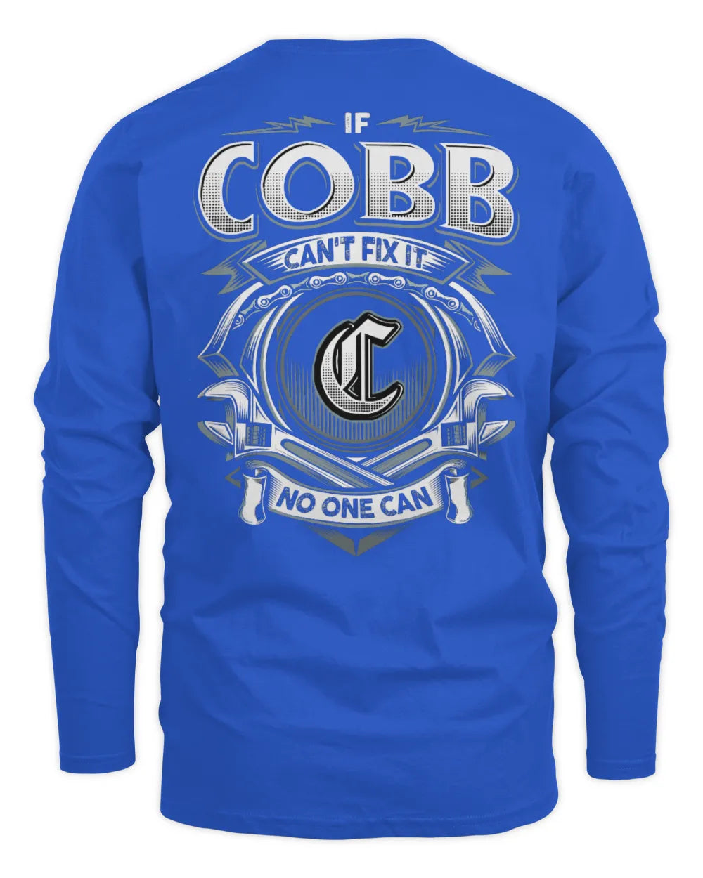 COBB AP81-K4-626 - Personalized Ahmed Quote Apparel “If Ahmed Can't Fix It, No One Can” - Men's Long Sleeved T-Shirt - Royal