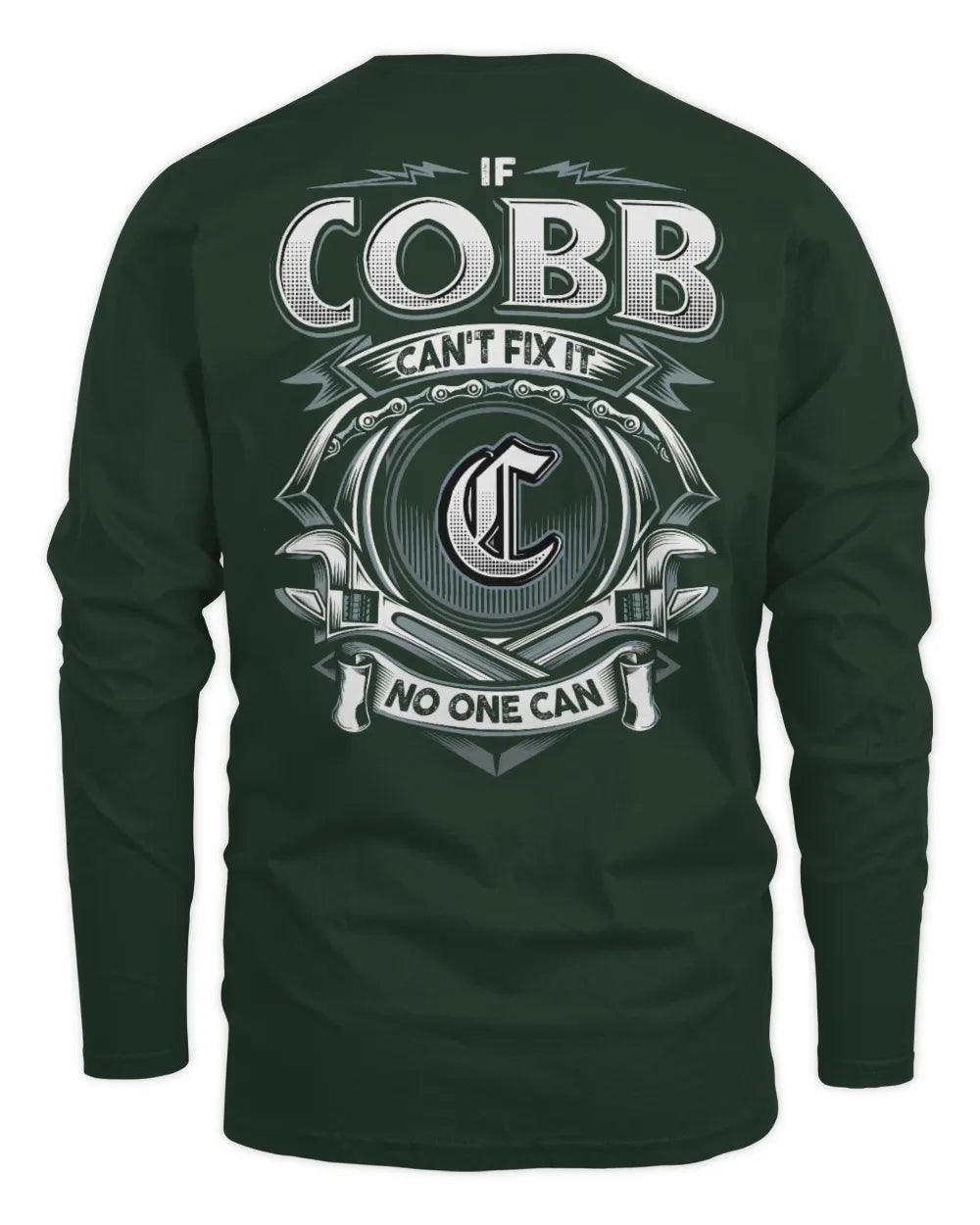 COBB AP81-K4-626 - Personalized Ahmed Quote Apparel “If Ahmed Can't Fix It, No One Can” - Men's Long Sleeved T-Shirt - Forest Green