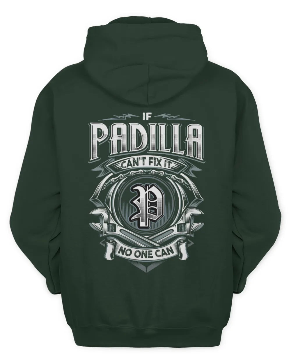 PADILLA AP81-K4-626 - Personalized Ahmed Quote Apparel “If Ahmed Can't Fix It, No One Can” - Unisex Hoodie - Forest Green
