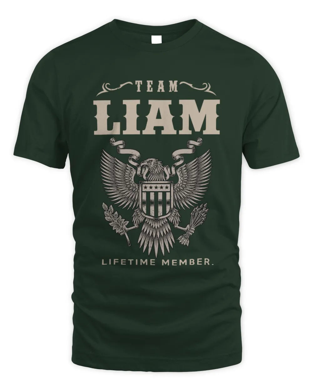LIAM TP06-K82 – Personalized Classic Style Apparel “Team NAME Lifetime Member” - Unisex Standard T-Shirt - Forest Green
