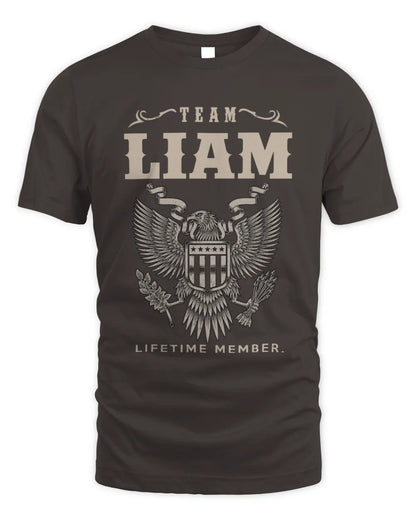 LIAM TP06-K82 – Personalized Classic Style Apparel “Team NAME Lifetime Member” - Unisex Standard T-Shirt - Dark Chocolate