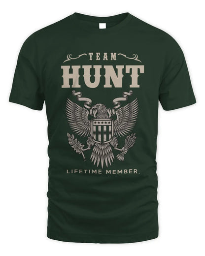 HUNT TP06-K82 – Personalized Classic Style Apparel “Team NAME Lifetime Member” - Unisex Standard T-Shirt - Forest Green