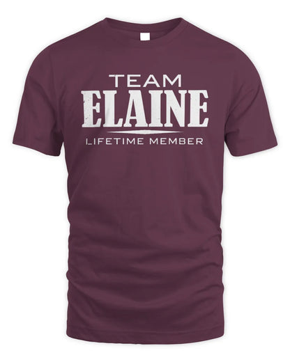 ELAINE BL62-K4-128 - Personalized “Team NAME Lifetime Member” - Unisex Standard T-Shirt - Maroon