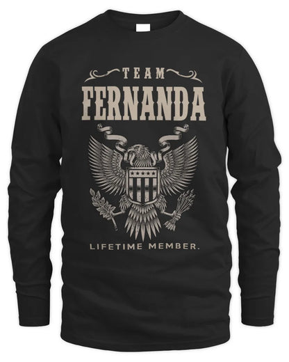 FERNANDA TP06-K82 – Personalized Classic Style Apparel “Team NAME Lifetime Member” - Men's Long Sleeved T-Shirt - Black