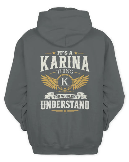 KARINA KT06-M008 It’s a [NAME] Thing – You Wouldn’t Understand | Personalized Vintage T-Shirt - Unisex Hoodie - Charcoal
