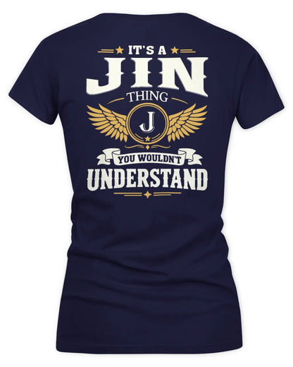 JIN KT06-M008 It’s a [NAME] Thing – You Wouldn’t Understand | Personalized Vintage T-Shirt - Women's V-Neck T-Shirt - Navy