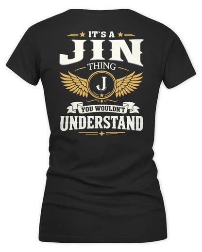 JIN KT06-M008 It’s a [NAME] Thing – You Wouldn’t Understand | Personalized Vintage T-Shirt - Women's V-Neck T-Shirt - Black