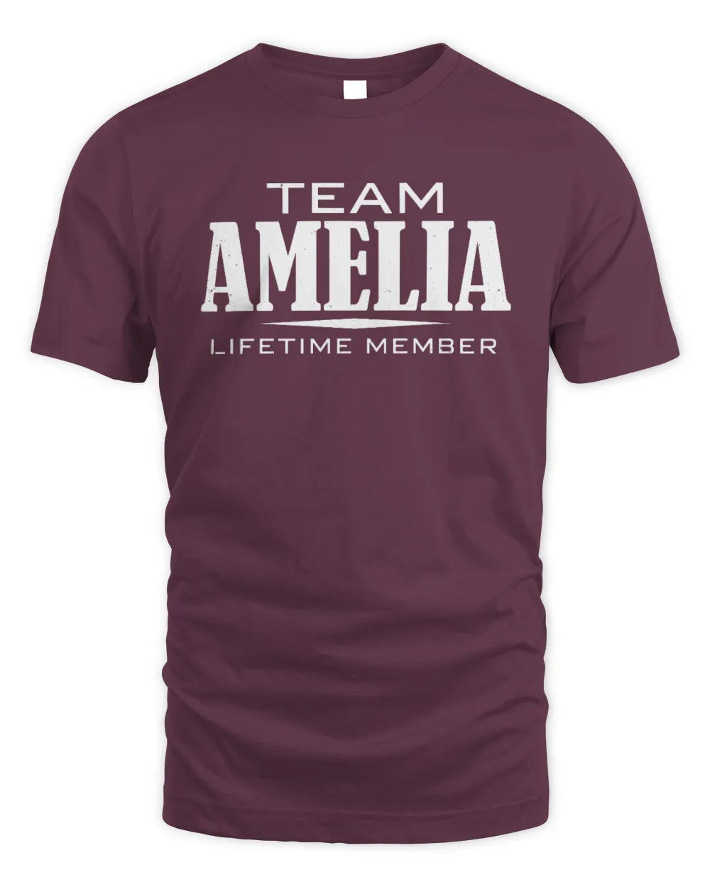 AMELIA BL62-K4-128 - Personalized “Team NAME Lifetime Member” - Unisex Standard T-Shirt - Maroon