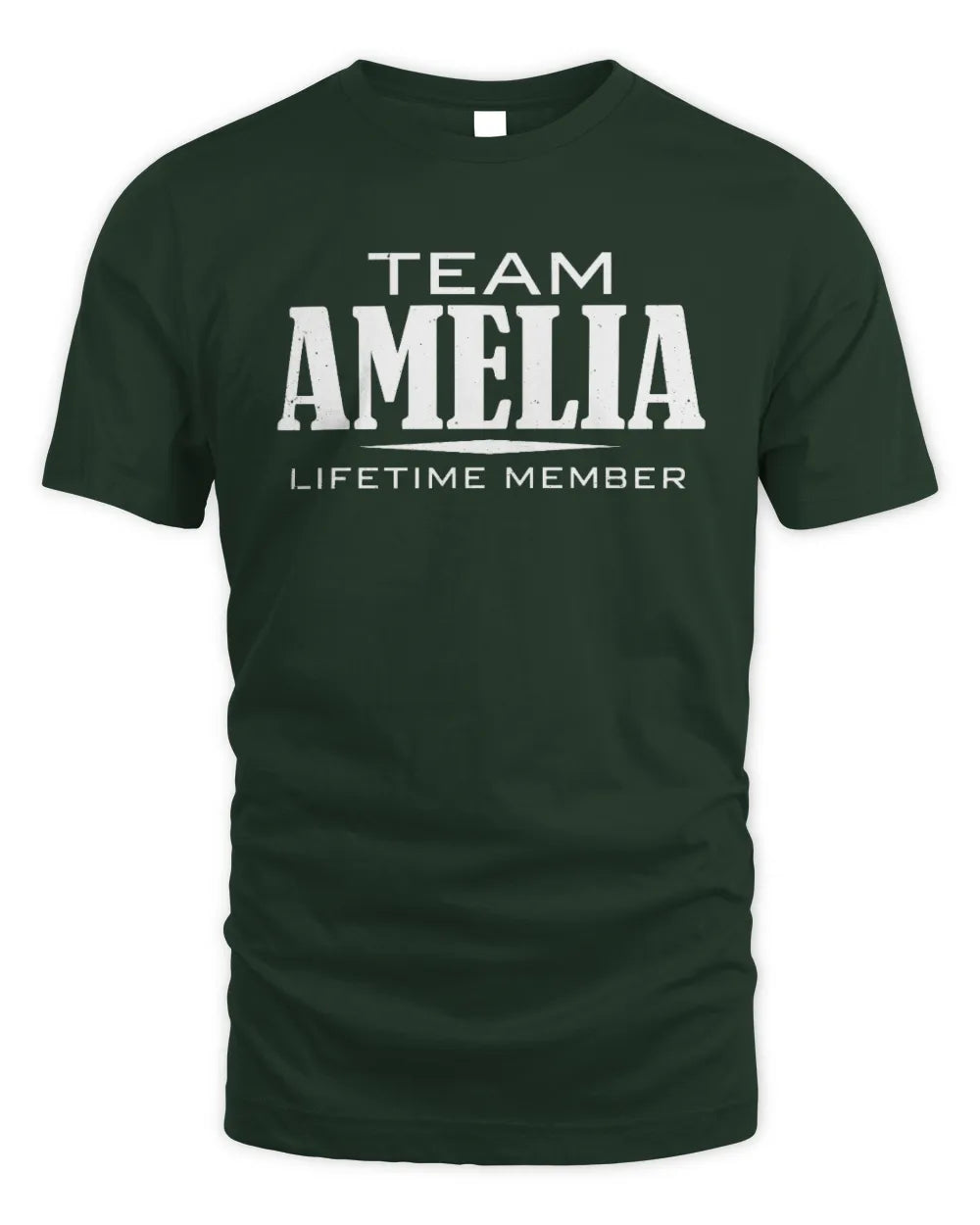 AMELIA BL62-K4-128 - Personalized “Team NAME Lifetime Member” - Unisex Standard T-Shirt - Forest Green
