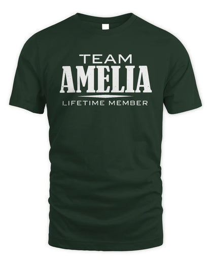 AMELIA BL62-K4-128 - Personalized “Team NAME Lifetime Member” - Unisex Standard T-Shirt - Forest Green