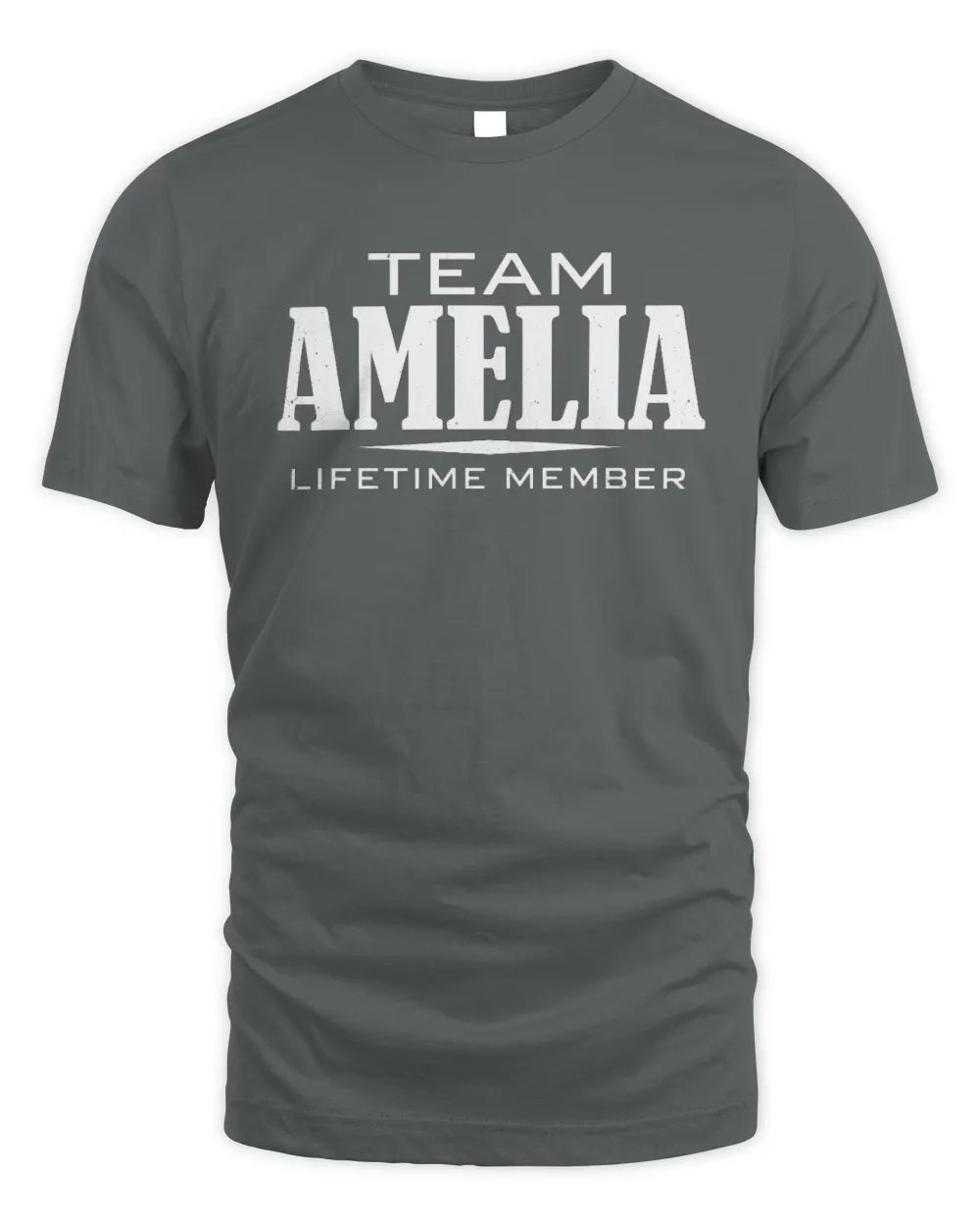 AMELIA BL62-K4-128 - Personalized “Team NAME Lifetime Member” - Unisex Standard T-Shirt - Charcoal