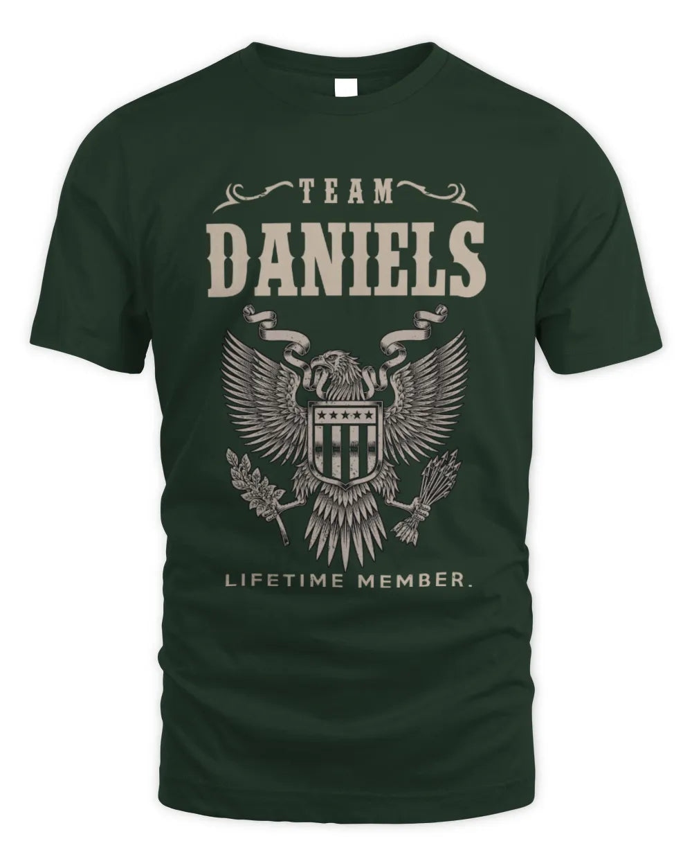 DANIELS TP06-K82 – Personalized Classic Style Apparel “Team NAME Lifetime Member” - Unisex Standard T-Shirt - Forest Green