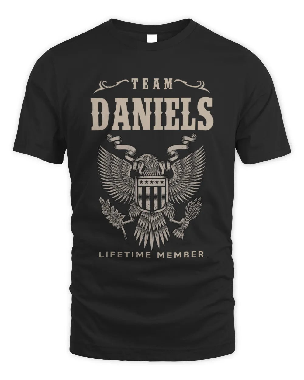 DANIELS TP06-K82 – Personalized Classic Style Apparel “Team NAME Lifetime Member” - Unisex Standard T-Shirt - Black