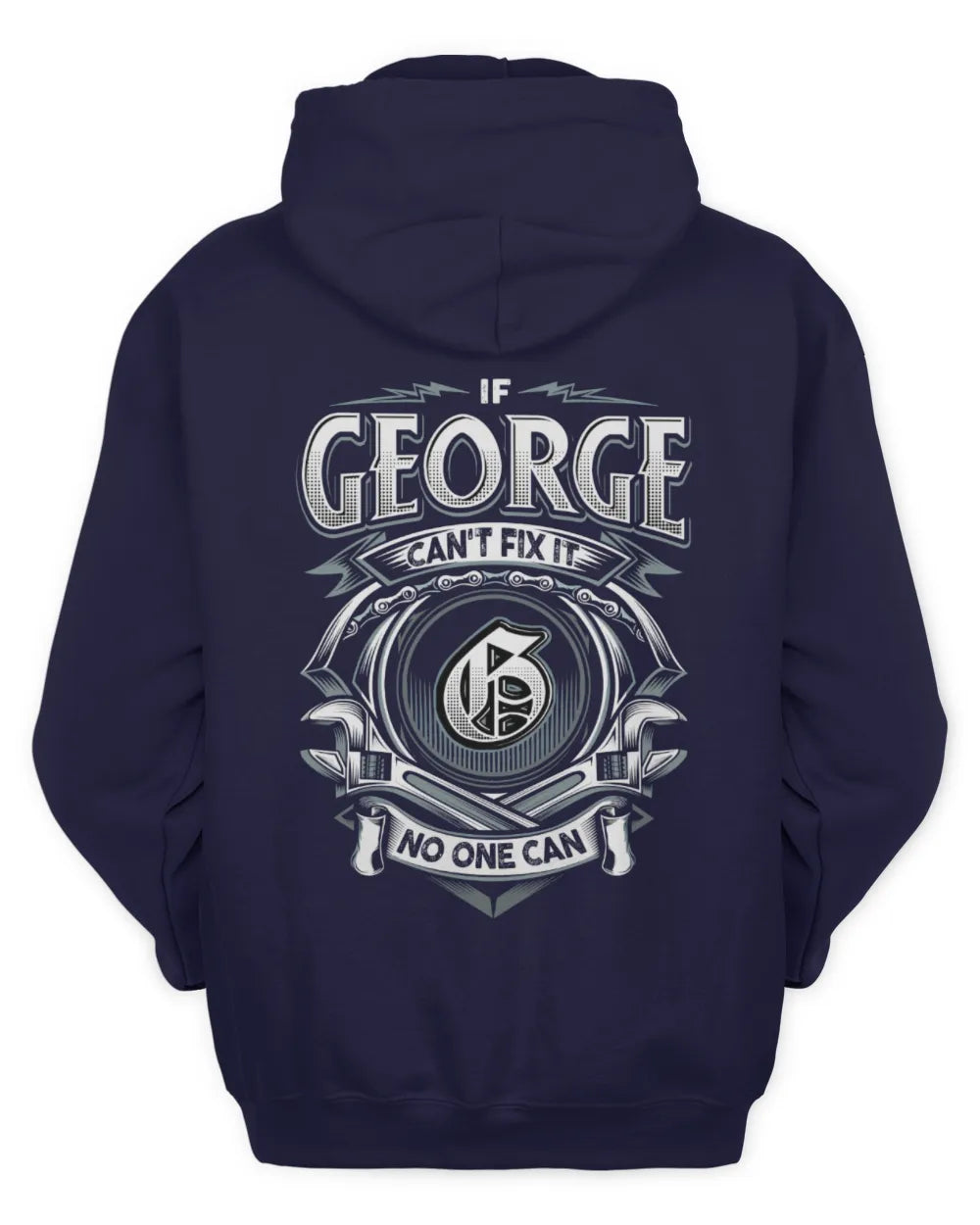 GEORGE AP81-K4-626 - Personalized Ahmed Quote Apparel “If Ahmed Can't Fix It, No One Can” - Unisex Hoodie - Navy