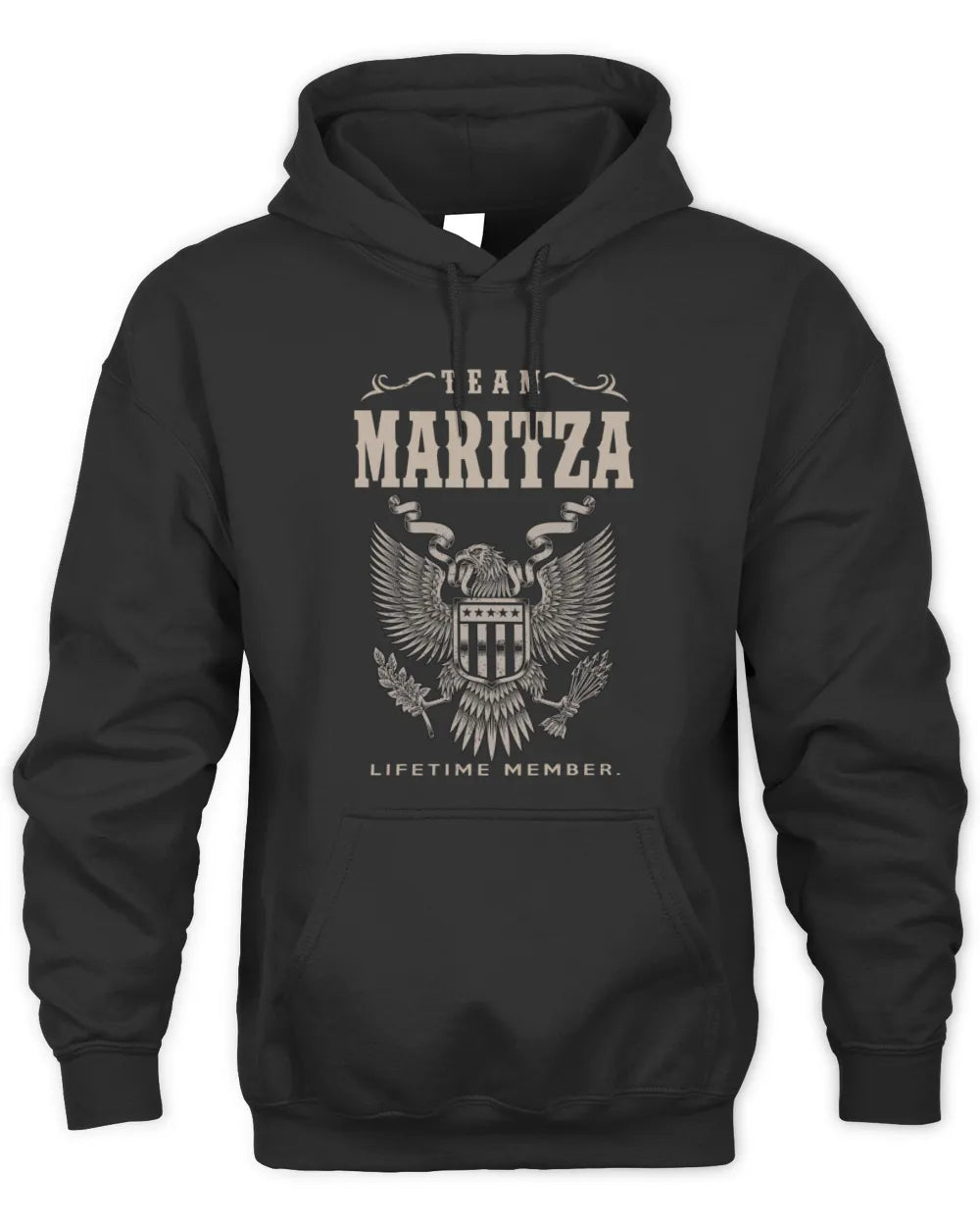 MARITZA TP06-K82 – Personalized Classic Style Apparel “Team NAME Lifetime Member” - Unisex Hoodie - Black