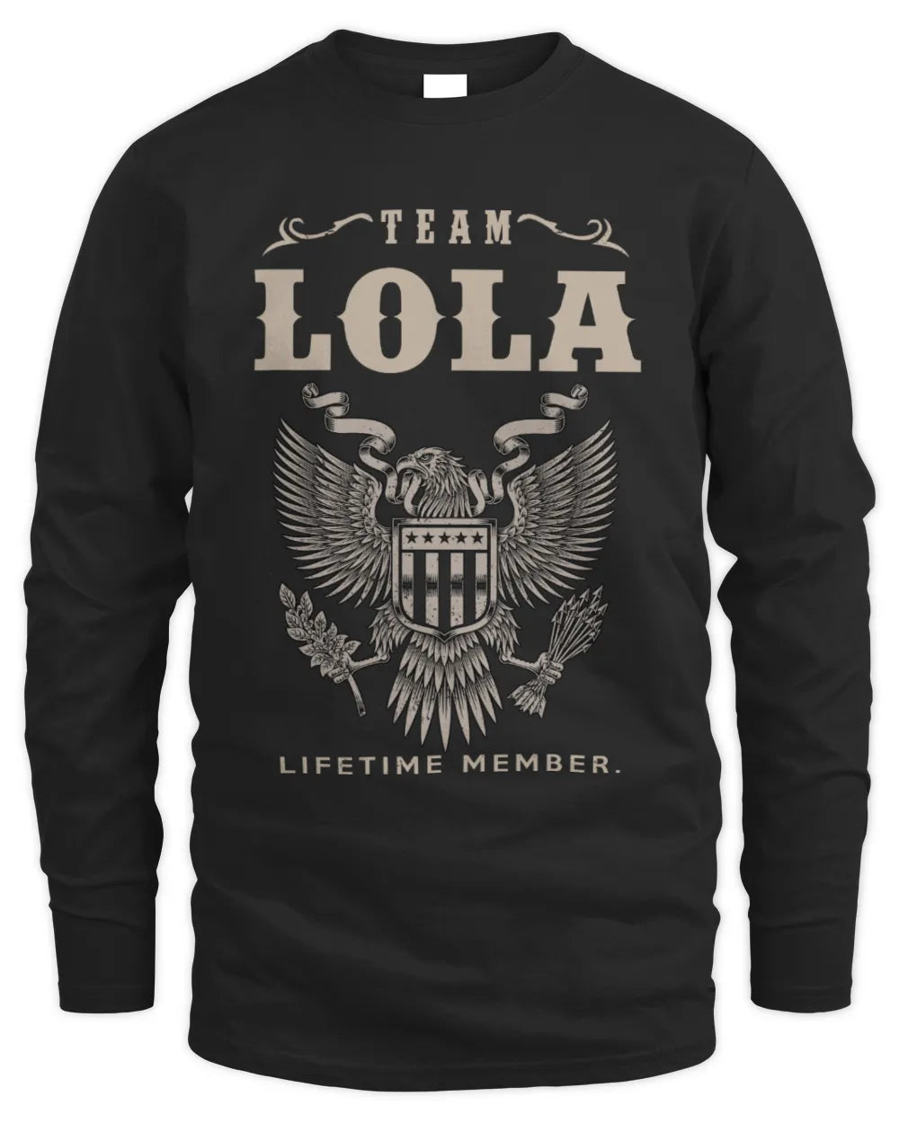 LOLA TP06-K82 – Personalized Classic Style Apparel “Team NAME Lifetime Member” - Men's Long Sleeved T-Shirt - Black