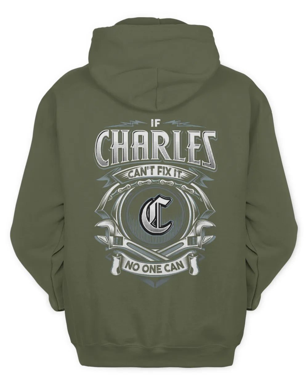 CHARLES AP81-K4-626 - Personalized Ahmed Quote Apparel “If Ahmed Can't Fix It, No One Can” - Unisex Hoodie - Military Green