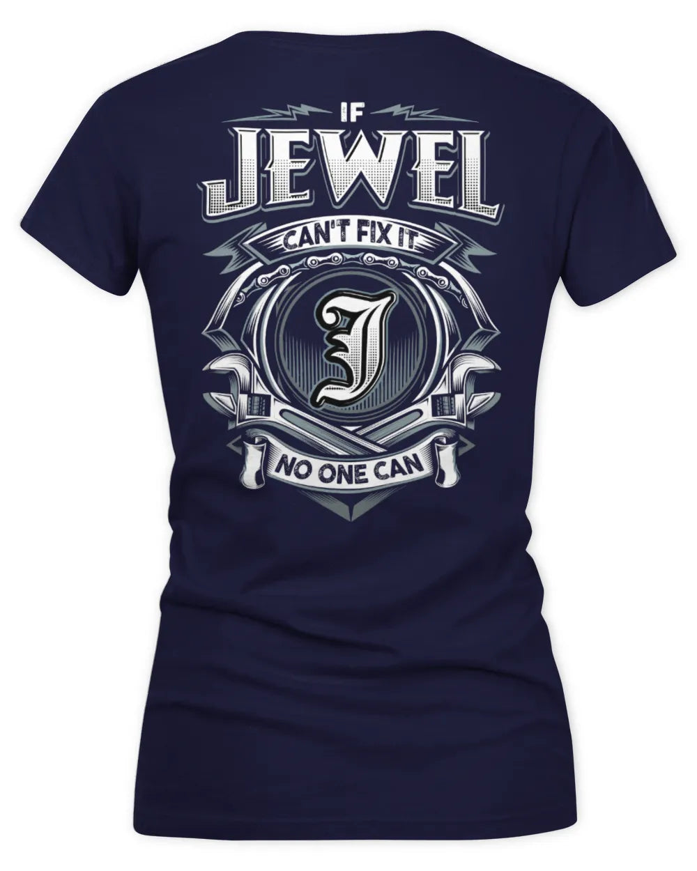 JEWEL AP81-K4-626 - Personalized Ahmed Quote Apparel “If Ahmed Can't Fix It, No One Can” - Women's V-Neck T-Shirt - Navy