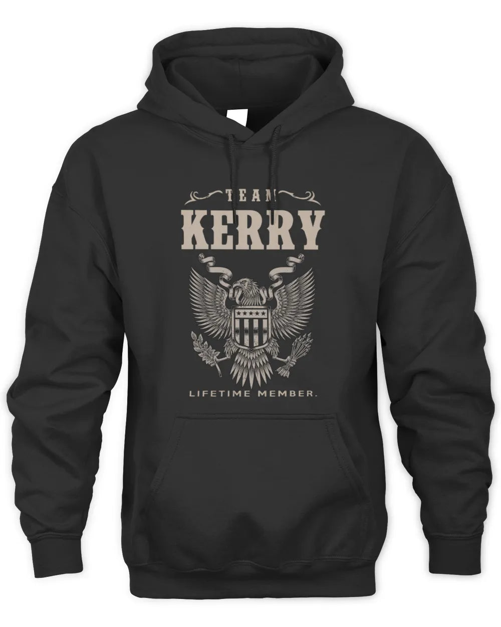 KERRY TP06-K82 – Personalized Classic Style Apparel “Team NAME Lifetime Member” - Unisex Hoodie - Black