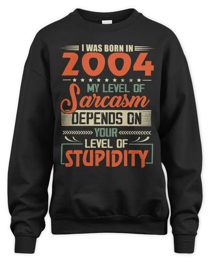 2004 HH89-K2 – Vintage Born to Be Sarcastic T-Shirt - Unisex Sweatshirt - Black