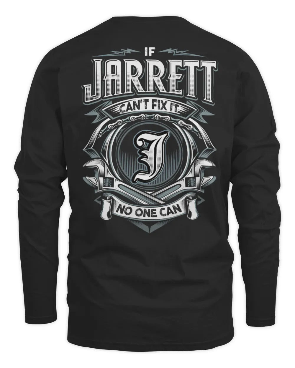 JARRETT AP81-K4-626 - Personalized Ahmed Quote Apparel “If Ahmed Can't Fix It, No One Can” - Men's Long Sleeved T-Shirt - Black