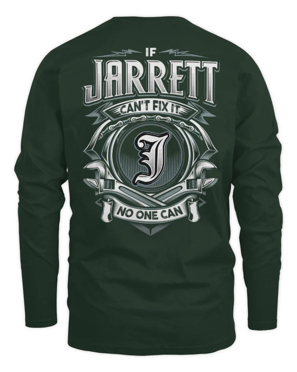 JARRETT AP81-K4-626 - Personalized Ahmed Quote Apparel “If Ahmed Can't Fix It, No One Can” - Men's Long Sleeved T-Shirt - Forest Green