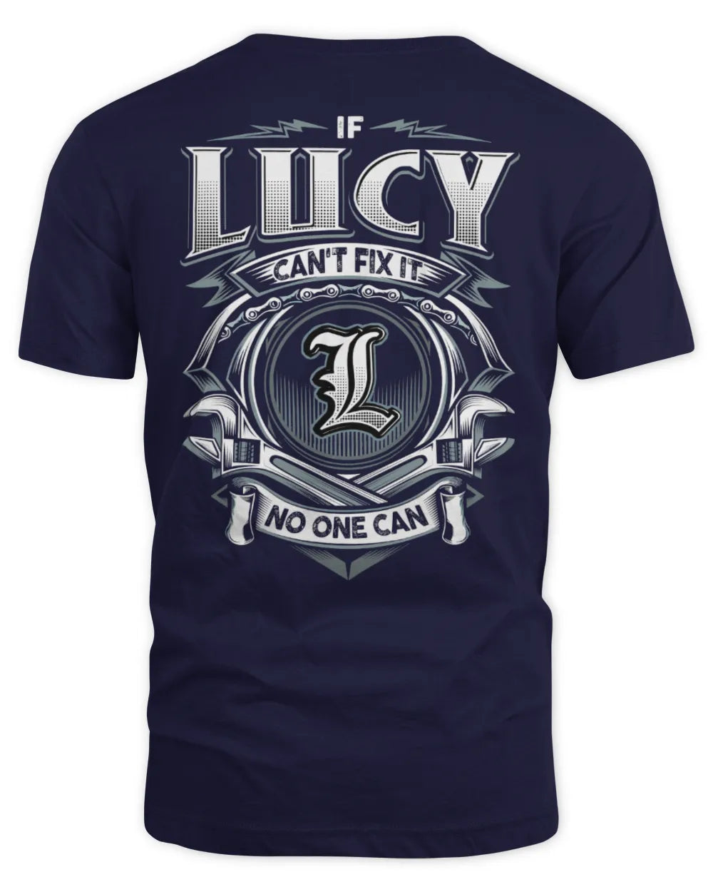 LUCY AP81-K4-626 - Personalized Ahmed Quote Apparel “If Ahmed Can't Fix It, No One Can” - Unisex Standard T-Shirt - Navy