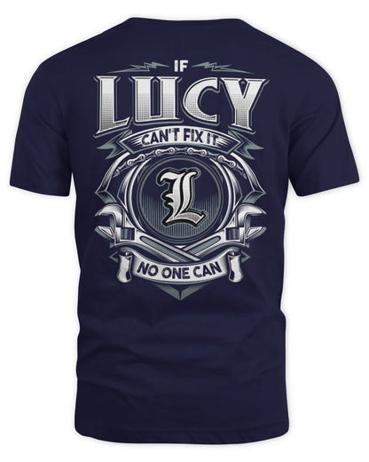 LUCY AP81-K4-626 - Personalized Ahmed Quote Apparel “If Ahmed Can't Fix It, No One Can” - Unisex Standard T-Shirt - Navy