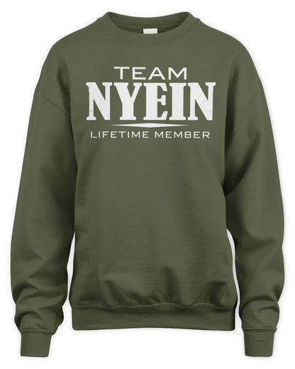 NYEIN BL62-K4-128 - Personalized “Team NAME Lifetime Member” - Unisex Sweatshirt - Military Green