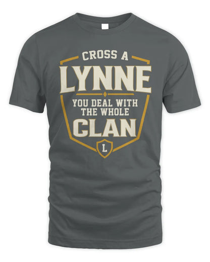 LYNNE NT1-K008 Cross A/An NAME, You Deal With the Whole Clan | Personalized Vintage T-Shirt - Unisex Standard T-Shirt - Charcoal