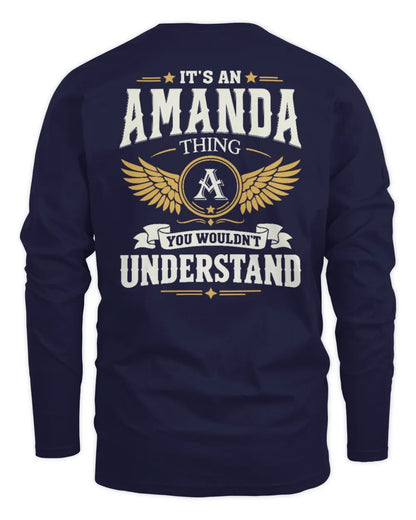 AMANDA KT06-M008 It’s a [NAME] Thing – You Wouldn’t Understand | Personalized Vintage T-Shirt - Men's Long Sleeved T-Shirt - Navy