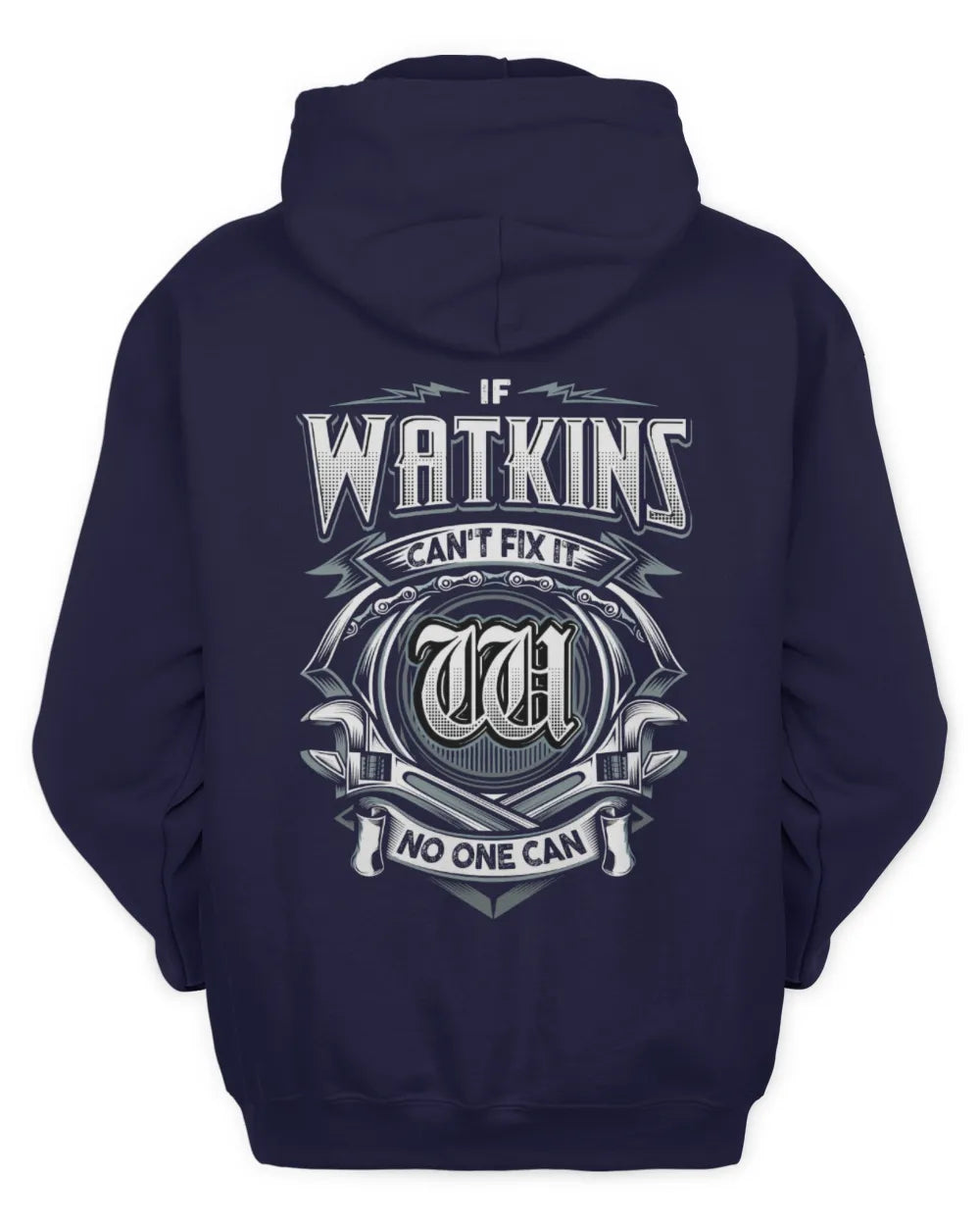 WATKINS AP81-K4-626 - Personalized Ahmed Quote Apparel “If Ahmed Can't Fix It, No One Can” - Unisex Hoodie - Navy