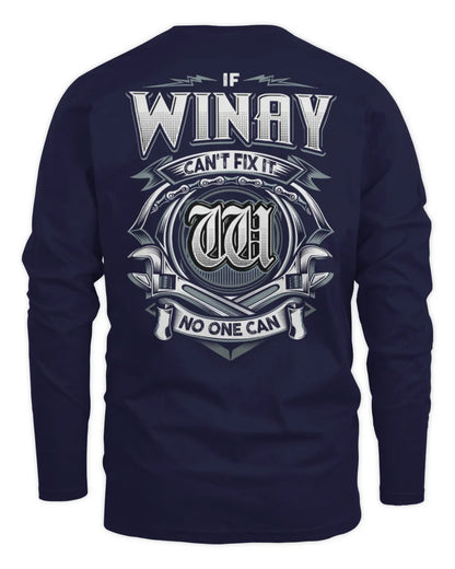 WINAY AP81-K4-626 - Personalized Ahmed Quote Apparel “If Ahmed Can't Fix It, No One Can” - Men's Long Sleeved T-Shirt - Navy