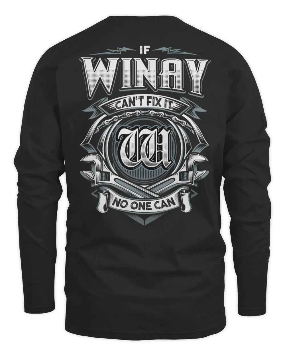 WINAY AP81-K4-626 - Personalized Ahmed Quote Apparel “If Ahmed Can't Fix It, No One Can” - Men's Long Sleeved T-Shirt - Black