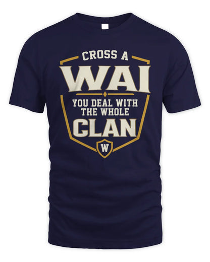 WAI NT1-K008 Cross A/An NAME, You Deal With the Whole Clan | Personalized Vintage T-Shirt - Unisex Standard T-Shirt - Navy
