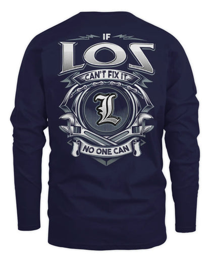 LOS AP81-K4-626 - Personalized Ahmed Quote Apparel “If Ahmed Can't Fix It, No One Can” - Men's Long Sleeved T-Shirt - Navy
