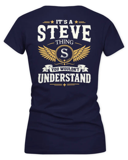 STEVE KT06-M008 It’s a [NAME] Thing – You Wouldn’t Understand | Personalized Vintage T-Shirt - Women's V-Neck T-Shirt - Navy