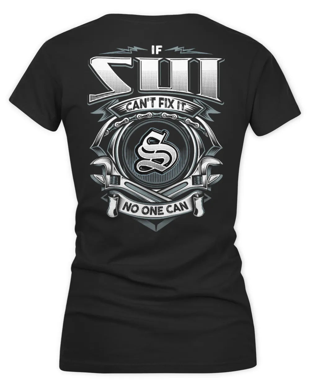 SUI AP81-K4-626 - Personalized Ahmed Quote Apparel “If Ahmed Can't Fix It, No One Can” - Women's V-Neck T-Shirt - Black