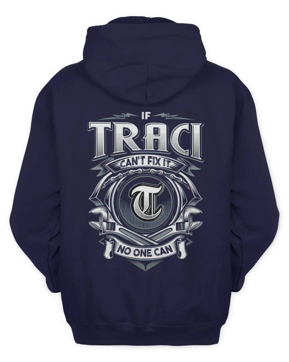 TRACI AP81-K4-626 - Personalized Ahmed Quote Apparel “If Ahmed Can't Fix It, No One Can” - Unisex Hoodie - Navy