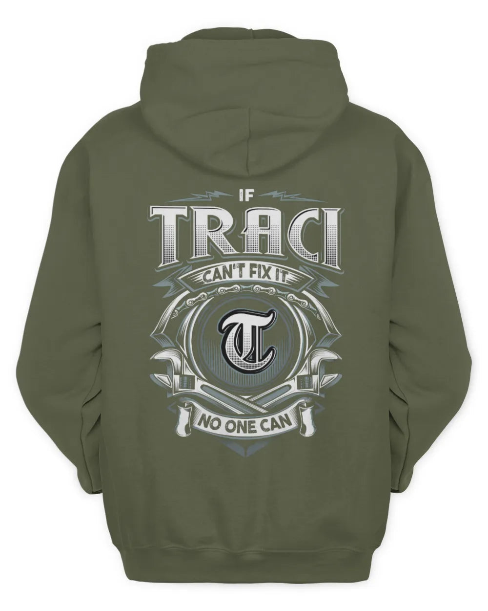 TRACI AP81-K4-626 - Personalized Ahmed Quote Apparel “If Ahmed Can't Fix It, No One Can” - Unisex Hoodie - Military Green