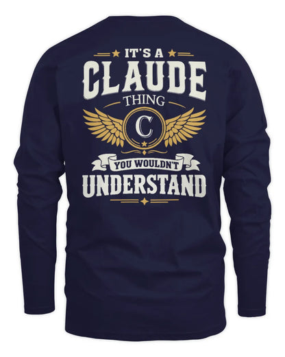 CLAUDE KT06-M008 It’s a [NAME] Thing – You Wouldn’t Understand | Personalized Vintage T-Shirt - Men's Long Sleeved T-Shirt - Navy