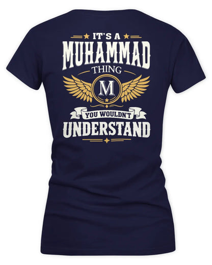 MUHAMMAD KT06-M008 It’s a [NAME] Thing – You Wouldn’t Understand | Personalized Vintage T-Shirt - Women's V-Neck T-Shirt - Navy