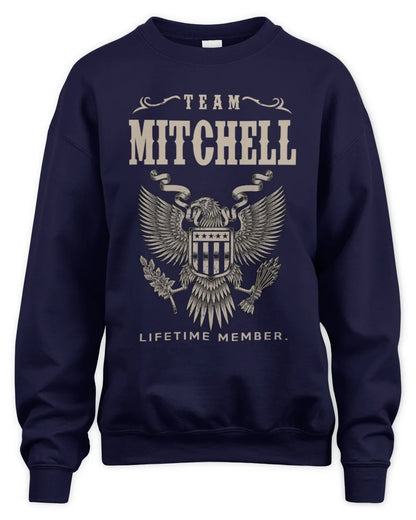 MITCHELL TP06-K82 – Personalized Classic Style Apparel “Team NAME Lifetime Member” - Unisex Sweatshirt - Navy