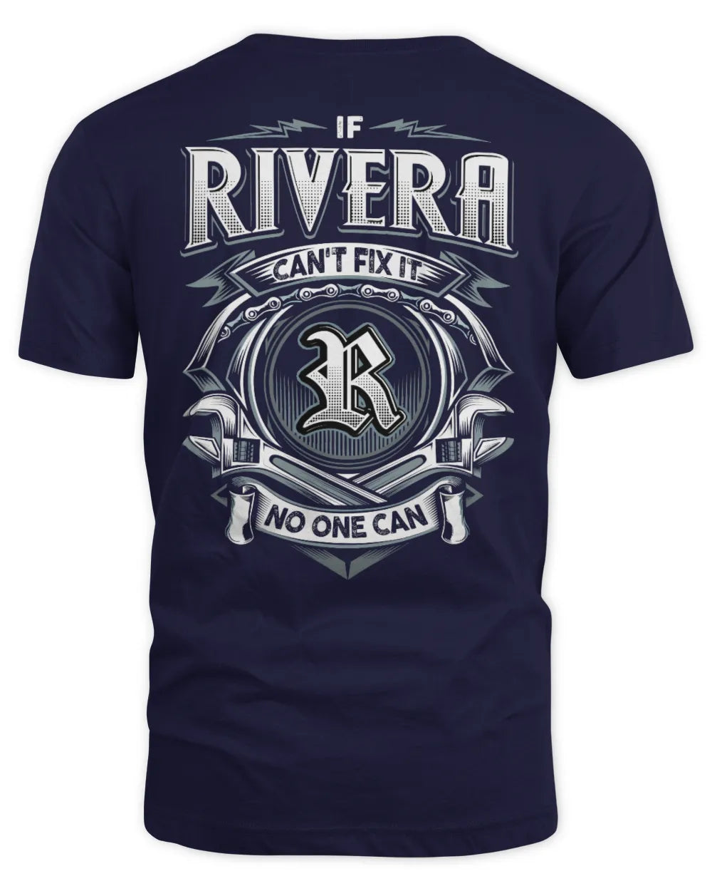 RIVERA AP81-K4-626 - Personalized Ahmed Quote Apparel “If Ahmed Can't Fix It, No One Can” - Unisex Standard T-Shirt - Navy