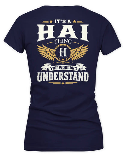 HAI KT06-M008 It’s a [NAME] Thing – You Wouldn’t Understand | Personalized Vintage T-Shirt - Women's V-Neck T-Shirt - Navy