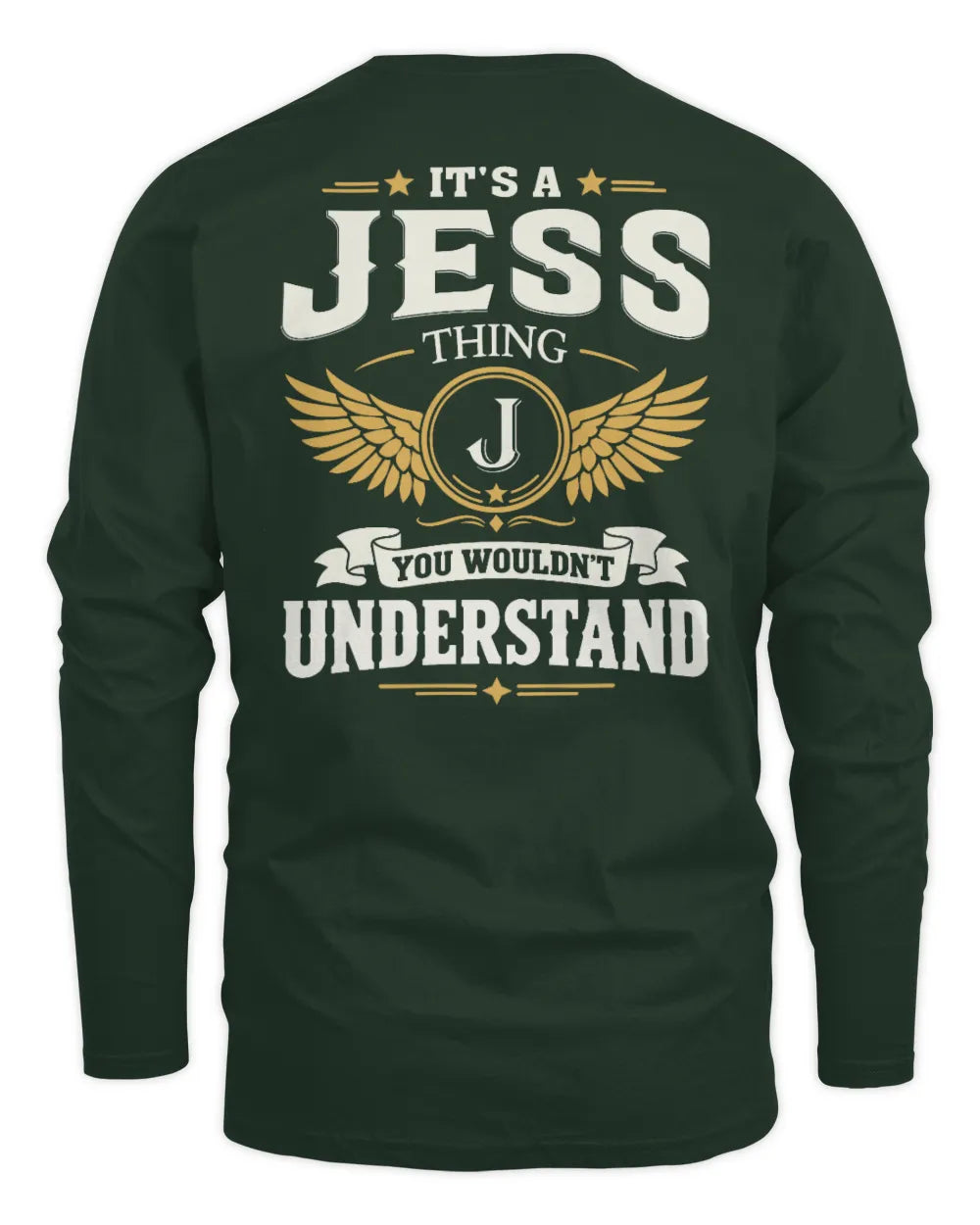 JESS KT06-M008 It’s a [NAME] Thing – You Wouldn’t Understand | Personalized Vintage T-Shirt - Men's Long Sleeved T-Shirt - Forest Green