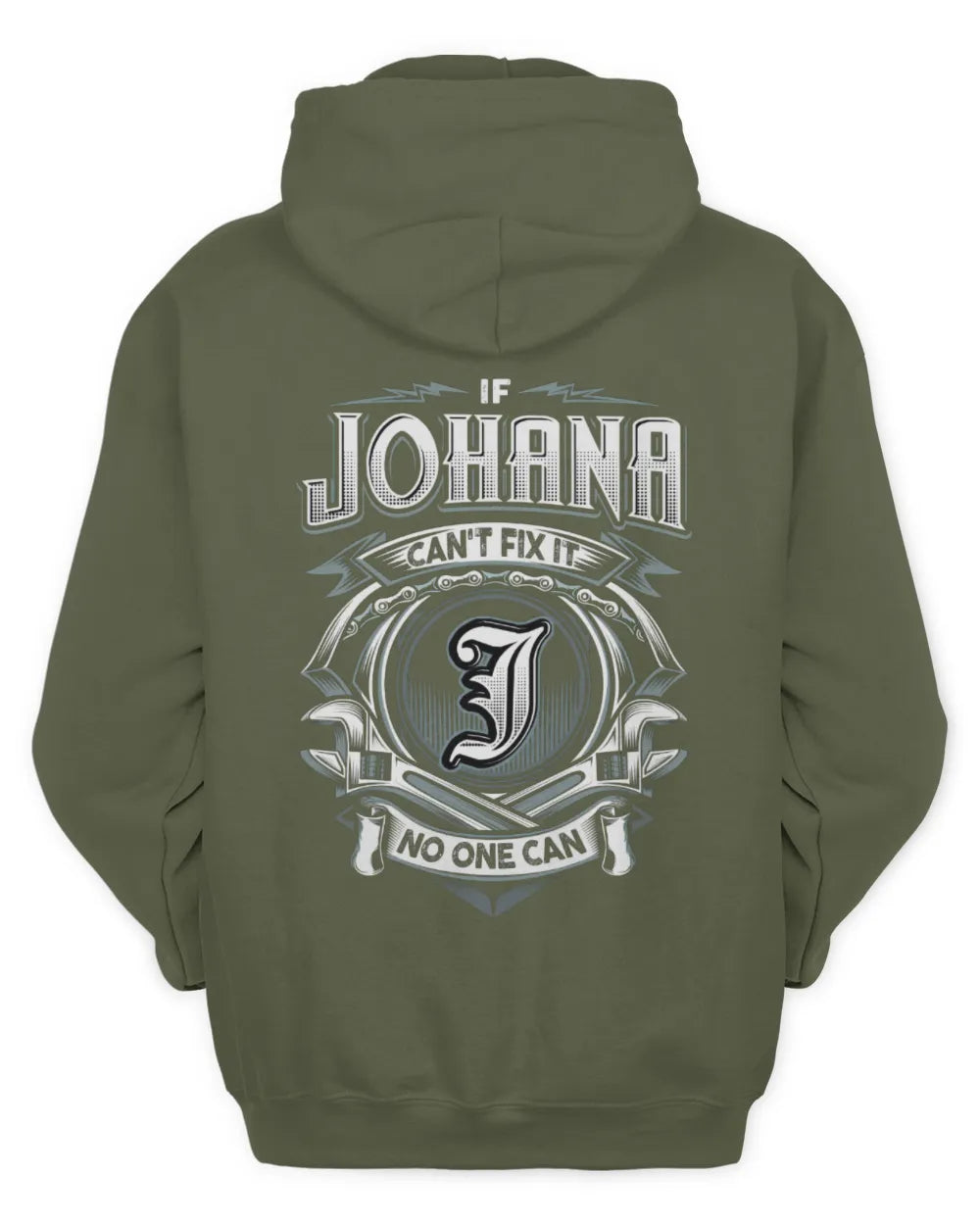 JOHANA AP81-K4-626 - Personalized Ahmed Quote Apparel “If Ahmed Can't Fix It, No One Can” - Unisex Hoodie - Military Green