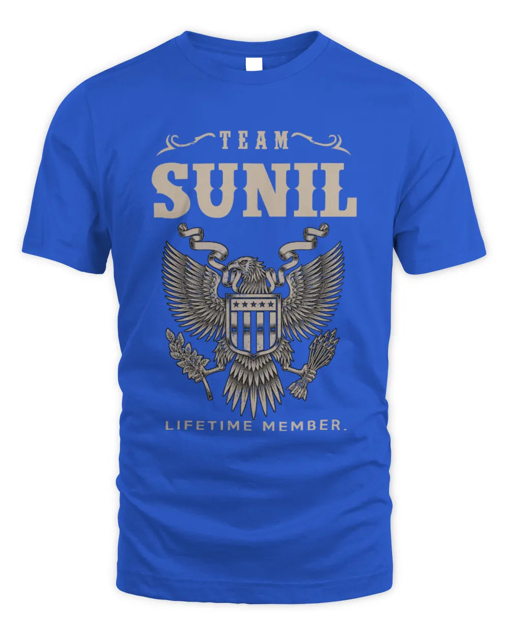 SUNIL TP06-K82 – Personalized Classic Style Apparel “Team NAME Lifetime Member” - Unisex Standard T-Shirt - Royal