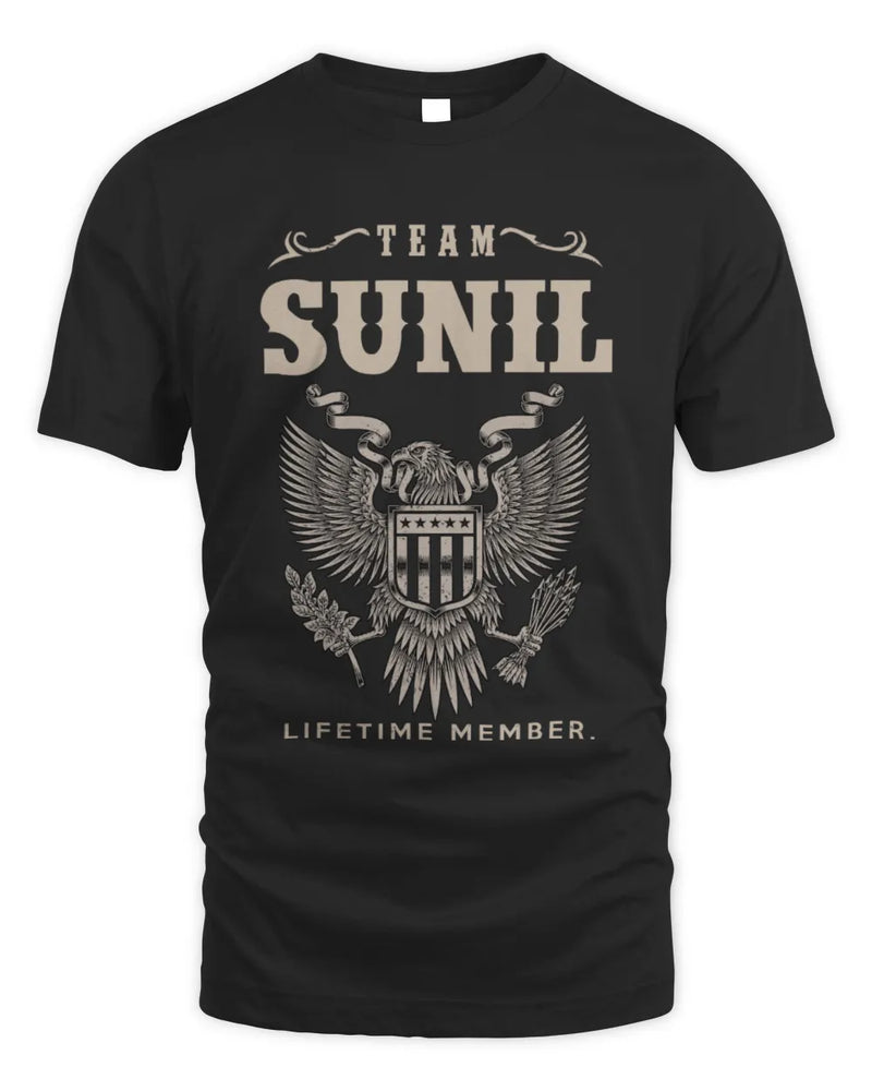 SUNIL TP06-K82 – Personalized Classic Style Apparel “Team NAME Lifetime Member” - Unisex Standard T-Shirt - Black