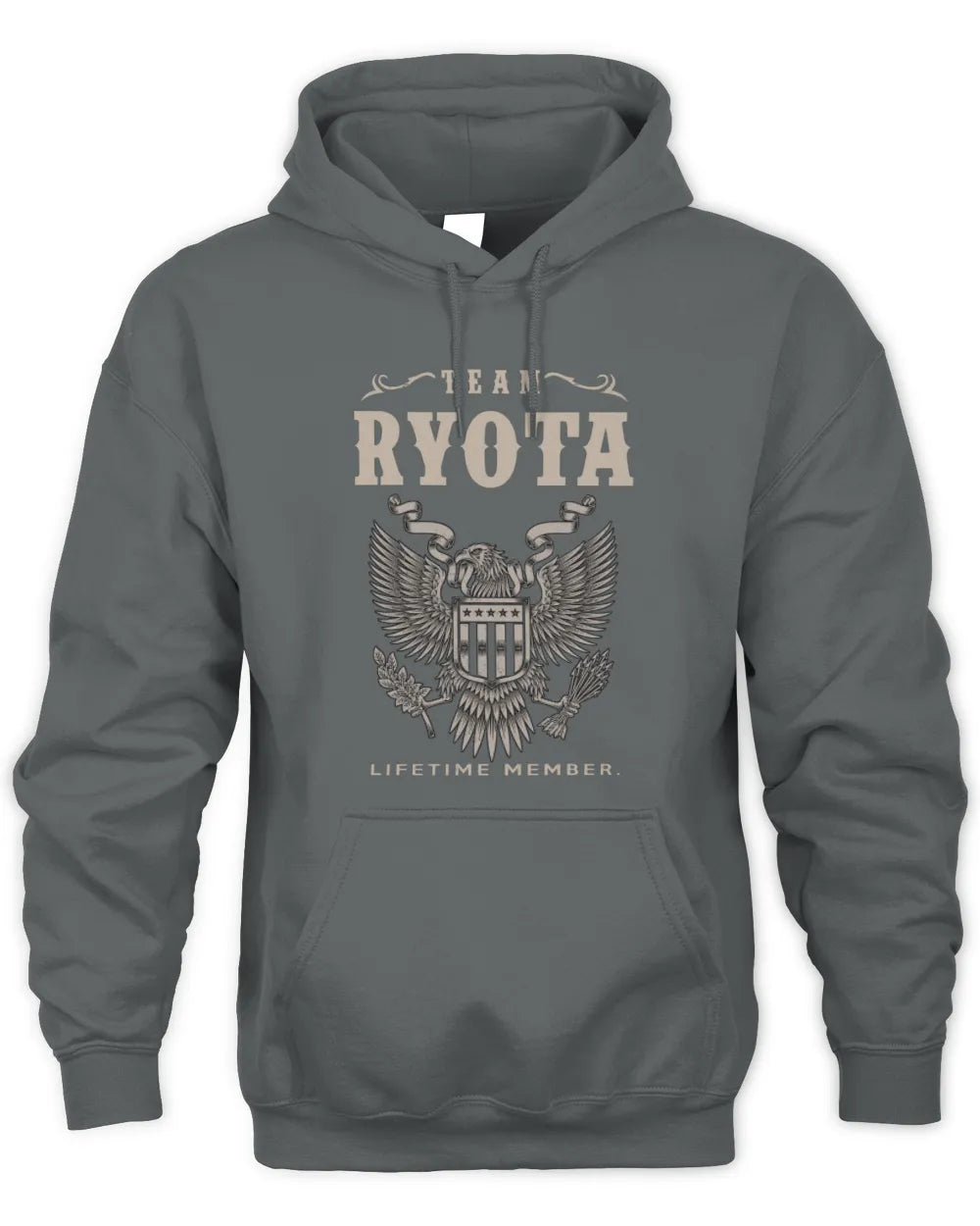RYOTA TP06-K82 – Personalized Classic Style Apparel “Team NAME Lifetime Member” - Unisex Hoodie - Charcoal
